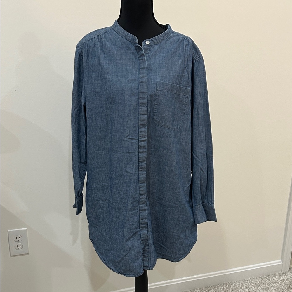 Lands' End Classic Blue Chambray Shirt